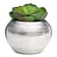 Crosby St. Indoor Silver Round Textured Planter, 3.7"