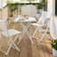 Providence Metal Patio Folding Table, White