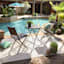 Hampton Metal Patio Folding Table, Brown