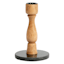 Wooden Taper Candle Holder with Marble Base, 6"