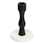 White Wooden Taper Candle Holder with Marble Base, 6"