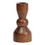 Walnut Wooden Taper Candle Holder, 5"