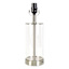 Silver & Glass Column Small Lamp Base with USB, 17"