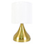 Gold Tapered Cone Small Table Lamp with Shade & USB, 15"