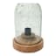 Honeybloom Seeded Glass Uplight with Wood Base, 10"