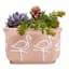Providence Indoor Pink Flamingo Ceramic Square Planter, 4.8"
