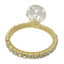 Gold Rhinestone Ring Ornament, 2"