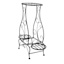 2-Tier Black Metal Outdoor Plant Stand, 22x24
