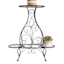 2-Tier Black Metal Outdoor Plant Stand, 22x24
