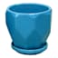 Indoor Hexa Blue Ceramic Pot, Extra Small