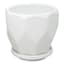 Indoor Hexa White Ceramic Pot, Extra Small