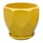 Indoor Hexa Yellow Ceramic Pot, Small