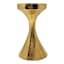 Gold Ribbed Candle Holder, 8.3"