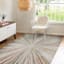 (B872) Crestline Neutral & Grey Abstract Burst Area Rug, 5x7
