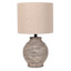 Ty Pennington Wood Finish Ribbed Small Table Lamp with Shade, 19"