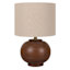 Crosby St. Walnut Wood Finish Sphere Small Table Lamp with Shade, 17.5"