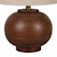 Crosby St. Walnut Wood Finish Sphere Small Table Lamp with Shade, 17.5"