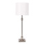 Silver Metal Buffet Large Table Lamp with Shade, 29"
