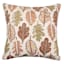 Embroidered Leaf Printed Throw Pillow, 18"