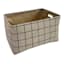 Honeybloom Grid Print Canvas Storage Basket, Large