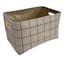 Honeybloom Grid Print Canvas Storage Basket, Medium