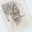 Providence Glass Framed Sketch Window I Fringe Linen Wall Art, 13x15