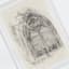 Providence Glass Framed Sketch Window II Fringe Linen Wall Art, 13x15