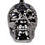 Mini Silver Ceramic Skull Lamp, 12"