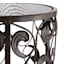 Metal & Wood Round Scroll Plant Stand, Small