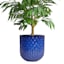 Providence Blue Round Dimpled Outdoor Planter, Large