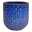 Providence Blue Dimpled Round Outdoor PLanter, Medium