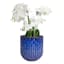 Providence Blue Dimpled Round Outdoor PLanter, Medium