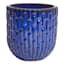 Providence Blue Round Dimpled Outdoor Planter, Small