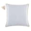 Providence Blue Woven Throw Pillow with Rope Border & Tassel, 18"