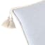 Providence Blue Woven Throw Pillow with Rope Border & Tassel, 18"