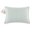 Providence Green Woven Throw Pillow with Rope Border & Tassel, 14x20