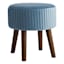 Emmy Stool with Dark Wooden Legs, Light Blue Velvet