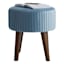 Emmy Stool with Dark Wooden Legs, Light Blue Velvet