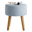 Emmy Stool with Wooden Legs, Light Blue