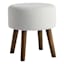 Emmy Stool with Dark Wooden Legs, Taupe