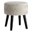 Emmy Stool with Black Wooden Legs, Taupe Velvet