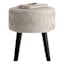 Emmy Stool with Black Wooden Legs, Taupe Velvet