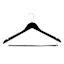 5-Piece Wooden Suit Hangers with Bar, Black