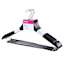 5-Piece Wooden Suit Hangers with Bar, Black