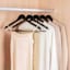 5-Piece Wooden Suit Hangers with Bar, Black