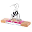 3-Piece Natural Wood Pant Hanger with Clamp