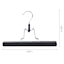 3-Piece Wooden Pant Hanger with Clamp, Black