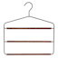1-Pack Metal Matte Black Pant Hanger with Dark Brown Wood