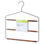 1-Pack Metal Matte Black Pant Hanger with Dark Brown Wood