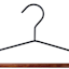 1-Pack Metal Matte Black Pant Hanger with Dark Brown Wood